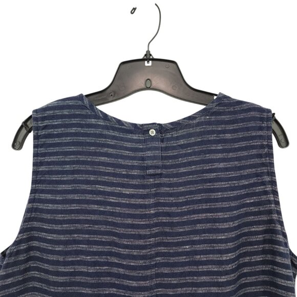 J. Jill Women's 100% Linen Sleeveless Horizontal Stripe A-line Top - M - Picture 6 of 8